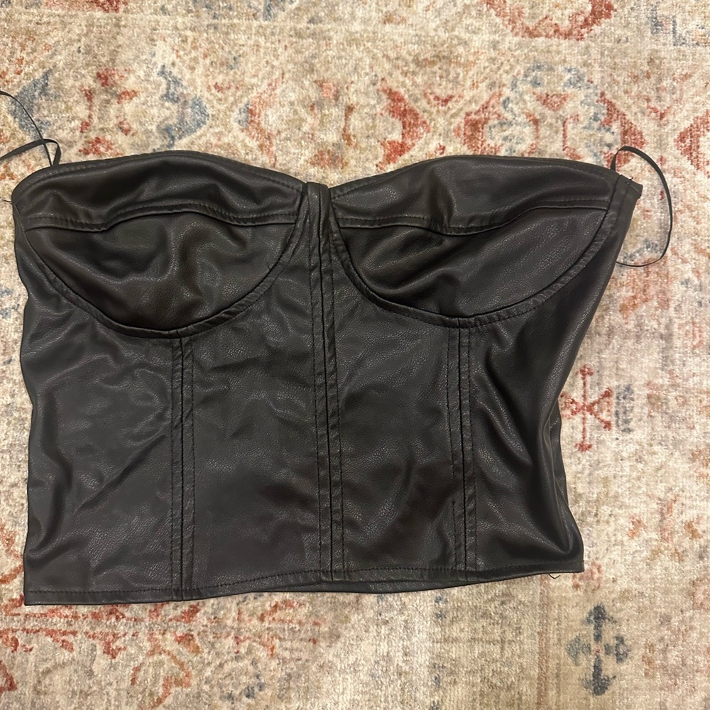 Zara leather bustier